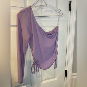 Lilac One Shoulder Top Ruched Side